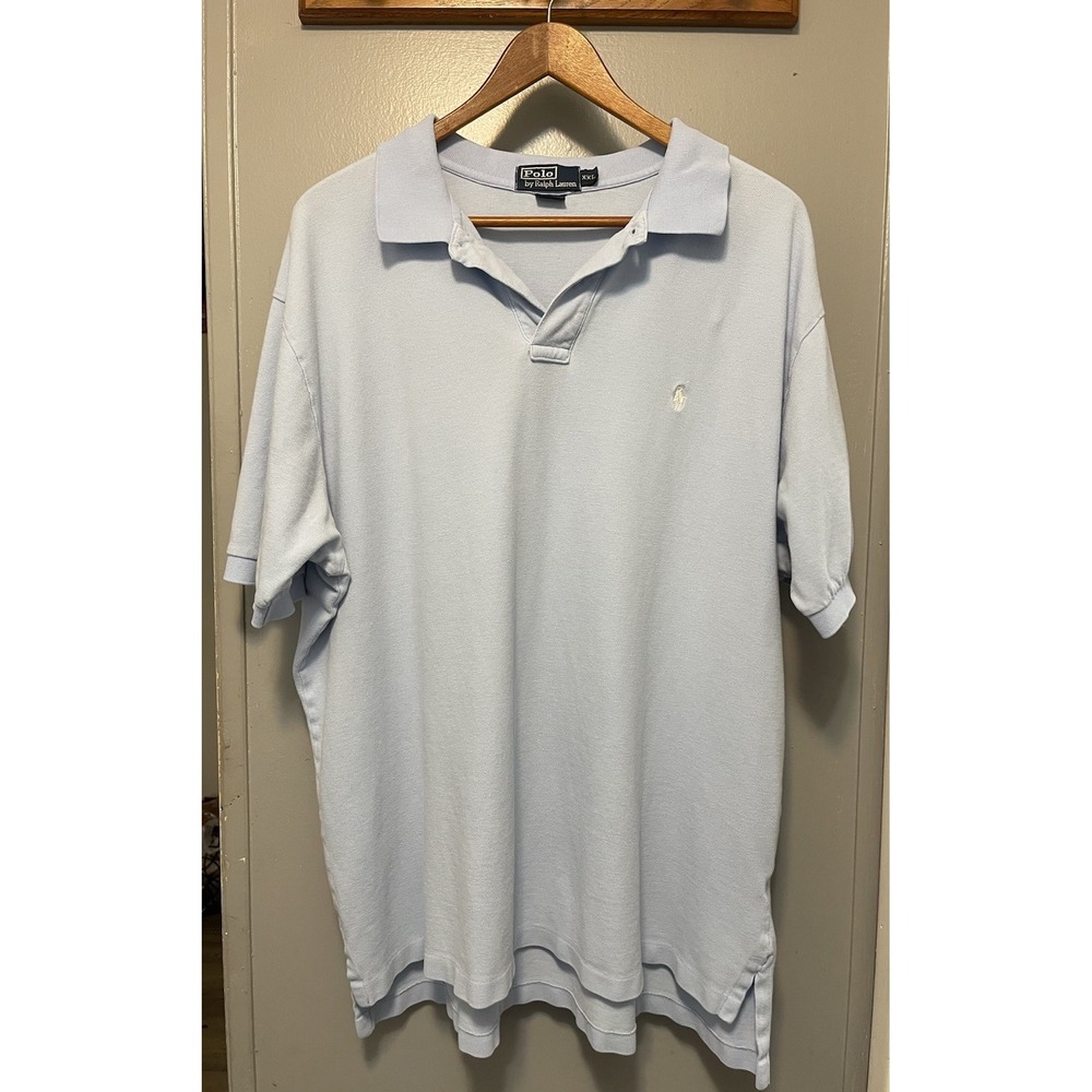 Polo By Ralph Lauren Light Blue Shirt Men's 2Xl 100% Cotton  Short Sleeved Polo